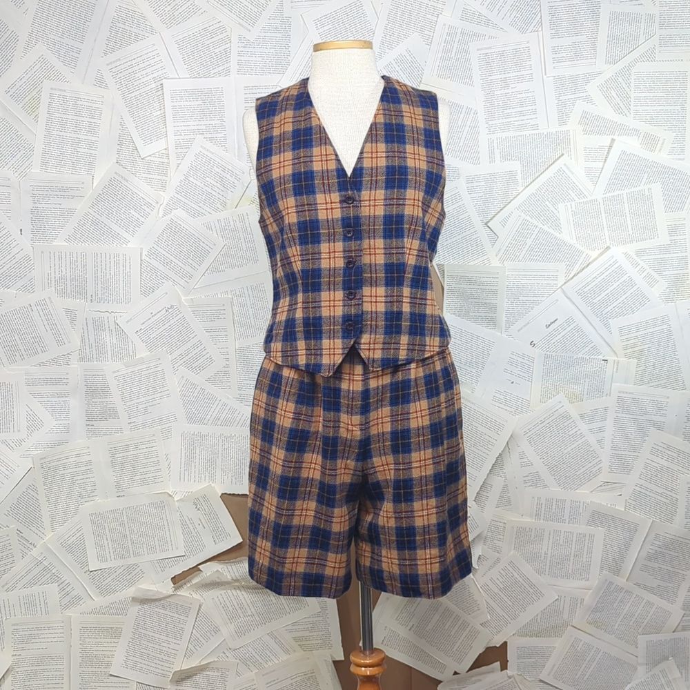 Pendleton 100% wool shorts + vest set Vintage size 10